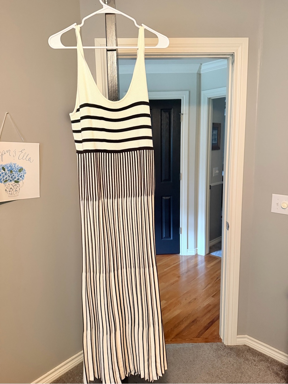 a new day Black & White Striped Maxi Dress